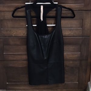 Bailey 44 faux leather black racer back top NWOT